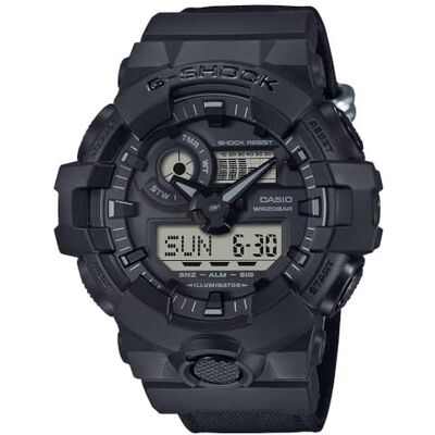 Casio G-Shock GA-700BCE-1AER Analog-Digital Quarzuhr mit Harzgehäuse und Stoffarmband, Stoppuhr, Countdown, Weltzeit, Wasserdicht 200 Meter, Schwarz, 50 mm Casio G-Shock GA-700BCE-1AER Analog-Digital Quarzuhr mit Harzgehäuse und Stoffarmband, Stoppuhr, Countdown, Weltzeit, Wasserdicht 200 Meter, Schwarz, 50 mm