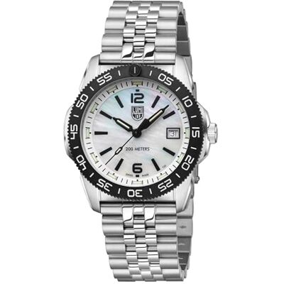 Luminox Pacific Diver XS.3126M.1 Herren Taucheruhr – Quarz, Edelstahlgehäuse 39 mm, Edelstahlarmband, Weißes Zifferblatt, 20 bar wasserdicht, Datum, Leuchtzeiger Luminox Pacific Diver XS.3126M.1 Herren Taucheruhr – Quarz, Edelstahlgehäuse 39 mm, Edelstahlarmband, Weißes Zifferblatt, 20 bar wasserdicht, Datum, Leuchtzeiger