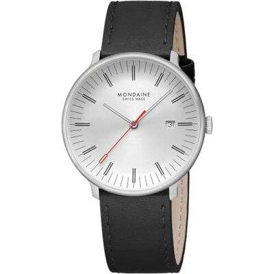 Mondaine Doppio Uhr – 41mm, Vintage-Charme, Saphirglas, Schweizer Quarzwerk, 5 ATM, recycelter Edelstahl, veganes Traubenlederarmband, Swiss Made Mondaine Doppio Uhr – 41mm, Vintage-Charme, Saphirglas, Schweizer Quarzwerk, 5 ATM, recycelter Edelstahl, veganes Traubenlederarmband, Swiss Made