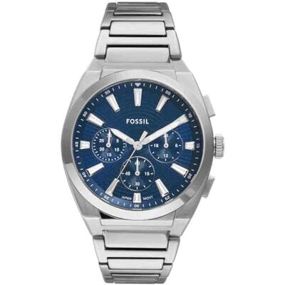 Fossil Everett Herrenuhr, Quarz-Chronographenwerk mit Edelstahl- oder Lederarmband Fossil Everett Herrenuhr, Quarz-Chronographenwerk mit Edelstahl- oder Lederarmband