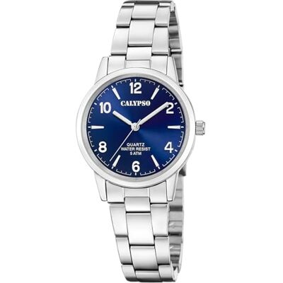 Calypso Damen Analog Uhr Edelstahl 316L Silber Quarzwerk Mineralglas Hochfest Wasserdicht 5 ATM K5859/3 Basic Calypso Damen Analog Uhr Edelstahl 316L Silber Quarzwerk Mineralglas Hochfest Wasserdicht 5 ATM K5859/3 Basic