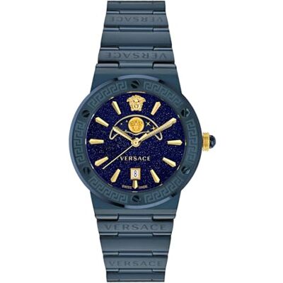 Versace Damen Analog Armbanduhr Greca Logo Moonphase Versace Damen Analog Armbanduhr Greca Logo Moonphase