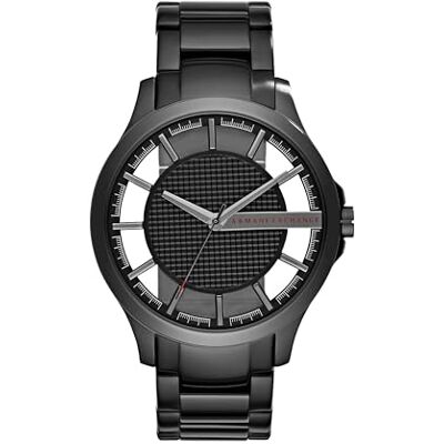 Armani Exchange Uhr für Herren , Dreizeigeruhrwerk, 46 mm schwarzes Edelstahlgehäuse mit Edelstahlarmband, AX2189 Armani Exchange Uhr für Herren , Dreizeigeruhrwerk, 46 mm schwarzes Edelstahlgehäuse mit Edelstahlarmband, AX2189