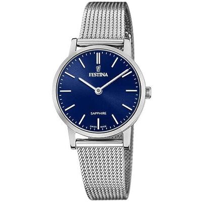 Festina Swiss Made Damenuhr Analog aus Edelstahl 316l Silberfarben Festina Swiss Made Damenuhr Analog aus Edelstahl 316l Silberfarben