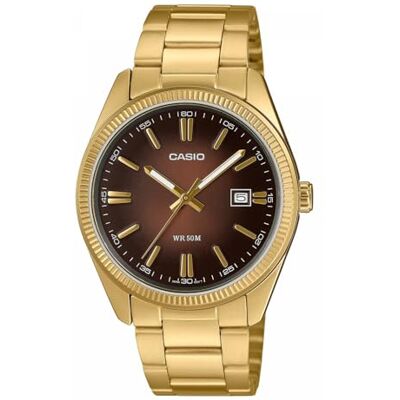 Casio Unisex Uht Timeless Goldfarben/Braun MTP-1302PGC-5AVEF Casio Unisex Uht Timeless Goldfarben/Braun MTP-1302PGC-5AVEF