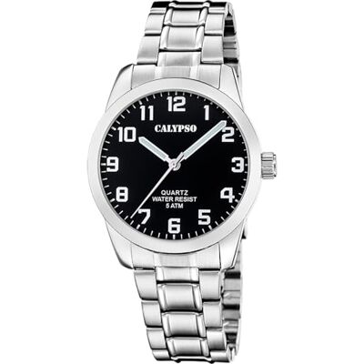 Calypso Herrenuhr Analog aus Edelstahl 316l Silberfarben Quarzwerk, Widerstandsfähiges Mineralglas, Wasserdicht 5 ATM K5866/4 Basic Calypso Herrenuhr Analog aus Edelstahl 316l Silberfarben Quarzwerk, Widerstandsfähiges Mineralglas, Wasserdicht 5 ATM K5866/4 Basic