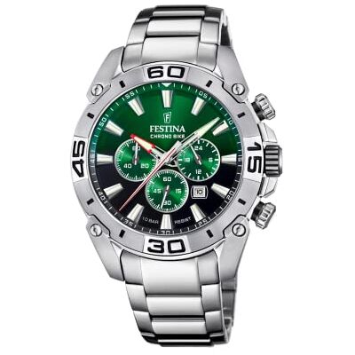 Festina Herren Uhr Analog aus Edelstahl 316L Silber Quarzwerk Chronograph Kalender Mineralglas mit hoher Widerstandsfähigkeit Wasserdicht bis 10 ATM F20543/3 Chrono Bike Festina Herren Uhr Analog aus Edelstahl 316L Silber Quarzwerk Chronograph Kalender Mineralglas mit hoher Widerstandsfähigkeit Wasserdicht bis 10 ATM F20543/3 Chrono Bike