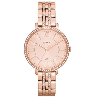 Fossil Jacqueline Watch for Women, Quartz Three Hand Movement with Stainless Steel Strap Fossil Jacqueline Watch for Women, Quartz Three Hand Movement with Stainless Steel Strap