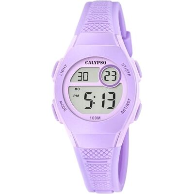 Calypso Kinderuhr Digital Kautschuk Violett Wasserdicht 10 ATM Datum & Kalender Chronograph Doppelte Zeitzone Licht Alarm 12/24h Junior Collection K5831/4 Calypso Kinderuhr Digital Kautschuk Violett Wasserdicht 10 ATM Datum & Kalender Chronograph Doppelte Zeitzone Licht Alarm 12/24h Junior Collection K5831/4