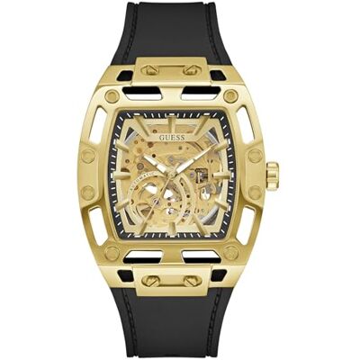Guess Phoenix Herren Armbanduhr, Edelstahl, 42 mm, Silikonarmband, Schwarz, 5 bar, Zifferblatt: Champagne, GW0980G2 Guess Phoenix Herren Armbanduhr, Edelstahl, 42 mm, Silikonarmband, Schwarz, 5 bar, Zifferblatt: Champagne, GW0980G2