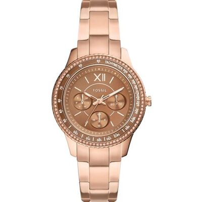 Fossil Damenuhr Stella Sport, QuarzMultifunktionswerk, 37mm RoségoldEdelstahlgehäuse mit Edelstahlarmband, ES5109 Fossil Damenuhr Stella Sport, QuarzMultifunktionswerk, 37mm RoségoldEdelstahlgehäuse mit Edelstahlarmband, ES5109