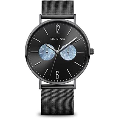 Bering Herren Uhr Quarz Movement Classic Collection mit Saphirglas 14240-XXX Armbandsuhren 3 ATM, Schwarz/Schwarz Bering Herren Uhr Quarz Movement Classic Collection mit Saphirglas 14240-XXX Armbandsuhren 3 ATM, Schwarz/Schwarz