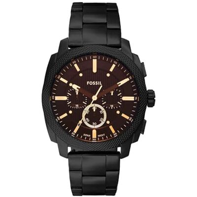 Fossil Machine Uhr für Herren, Chronographenwerk mit Edelstahl- oder Lederarmband Fossil Machine Uhr für Herren, Chronographenwerk mit Edelstahl- oder Lederarmband