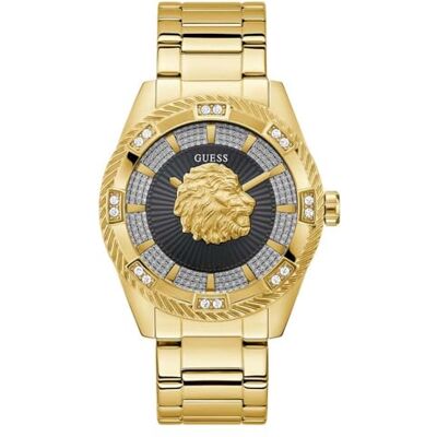 Guess Herren Armbanduhr Beast mit Zirkonia, goldfarbenes Edelstahlarmband, Mineral Glas, schwarzes Ziffernblatt, 5 Bar, Gehäusedurchmesser: 44 mm, GW0783G1 Guess Herren Armbanduhr Beast mit Zirkonia, goldfarbenes Edelstahlarmband, Mineral Glas, schwarzes Ziffernblatt, 5 Bar, Gehäusedurchmesser: 44 mm, GW0783G1