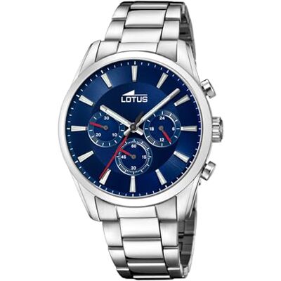 Lotus Herren Analog Uhr Edelstahl 316L Silber Quarz Chronograph Mineralglas 5 ATM Wasserdicht 18922/1 Chrono Lotus Herren Analog Uhr Edelstahl 316L Silber Quarz Chronograph Mineralglas 5 ATM Wasserdicht 18922/1 Chrono