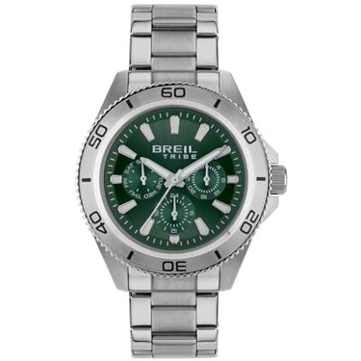 Breil Uhr Herren Challenge Ziffernblatt GRÜN Bewegung Multifunktion Quartz e Bracelet Stahl Silber EW0711 Breil Uhr Herren Challenge Ziffernblatt GRÜN Bewegung Multifunktion Quartz e Bracelet Stahl Silber EW0711