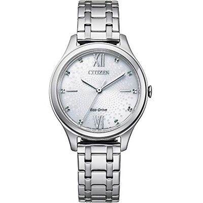 Citizen Damen Analog Eco-Drive Uhr mit Edelstahl Armband EM0500-73A, Silber Citizen Damen Analog Eco-Drive Uhr mit Edelstahl Armband EM0500-73A, Silber