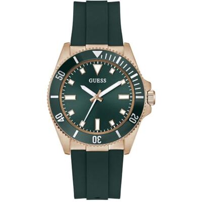Guess Cliff Herren Uhr 43 mm Edelstahl – Quarz Analog Armbanduhr Silikonarmband Grün, Sportuhr Herrenuhr Grün modern, 5 bar GW0969G5 Guess Cliff Herren Uhr 43 mm Edelstahl – Quarz Analog Armbanduhr Silikonarmband Grün, Sportuhr Herrenuhr Grün modern, 5 bar GW0969G5