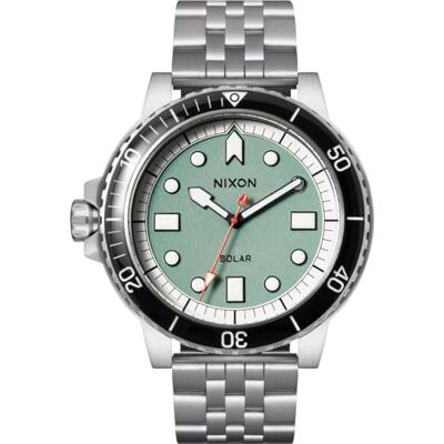 Nixon Armbanduhr Stinger 44" in der Farbe Silver/Jade/White, Edelstahl, Gehäusedurchmesser 44mm, A1402-5235-00 Nixon Armbanduhr Stinger 44" in der Farbe Silver/Jade/White, Edelstahl, Gehäusedurchmesser 44mm, A1402-5235-00