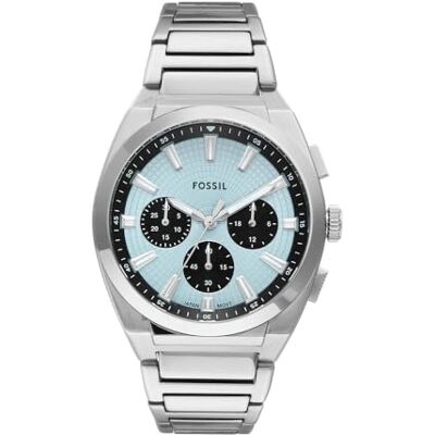 Fossil Everett Herren 44MM Silberne Edelstahluhr, FS6105 Fossil Everett Herren 44MM Silberne Edelstahluhr, FS6105