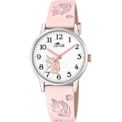 Lotus Mädchenuhr Analog aus Edelstahl und Leder Rosa Lotus Mädchenuhr Analog aus Edelstahl und Leder Rosa