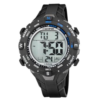 Calypso Digitale Herrenuhr Kautschuk Schwarz 10 ATM, Datum, Stoppuhr, Dualzeit, Licht, Alarm, 12/24 Std K5838/4 Flash Time Calypso Digitale Herrenuhr Kautschuk Schwarz 10 ATM, Datum, Stoppuhr, Dualzeit, Licht, Alarm, 12/24 Std K5838/4 Flash Time