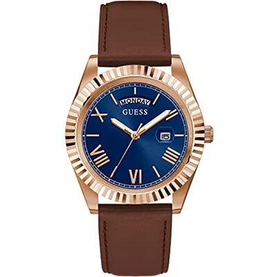 Guess Trophy Herren Armbanduhr, Braun, Lederarmband, 5 bar Wasserdichtigkeit – 38 mm Gehäuse, klassisches Design, GW0353G2 SP Guess Trophy Herren Armbanduhr, Braun, Lederarmband, 5 bar Wasserdichtigkeit – 38 mm Gehäuse, klassisches Design, GW0353G2 SP