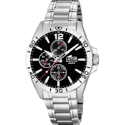 Lotus Herren Analog Uhr Edelstahl 316L Silber Quarz Mineralglas 5 ATM Wasserdicht Multifunktion 18812 Trendy Lotus Herren Analog Uhr Edelstahl 316L Silber Quarz Mineralglas 5 ATM Wasserdicht Multifunktion 18812 Trendy
