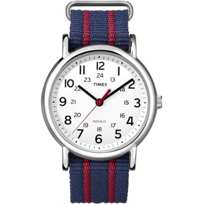 Timex Weekender Central Park Quarzuhr mit Analog-Anzeige und Nylonarmband, blau, T2N747 Timex Weekender Central Park Quarzuhr mit Analog-Anzeige und Nylonarmband, blau, T2N747