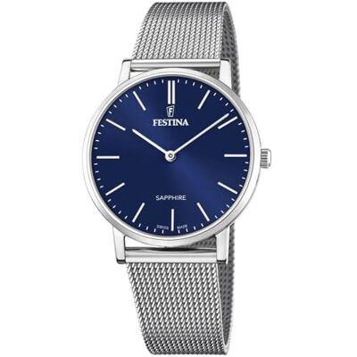 Festina Swiss Made Herrenuhr Analog aus Edelstahl 316l Silberfarben Festina Swiss Made Herrenuhr Analog aus Edelstahl 316l Silberfarben