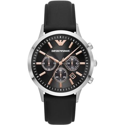 Giorgio Armani Watch for Men, Quartz 3 sub dial Chronograph Movement and 43mm Case Size with Leather Strap Giorgio Armani Watch for Men, Quartz 3 sub dial Chronograph Movement and 43mm Case Size with Leather Strap