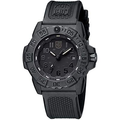 Luminox Herren Taucher Uhr Navy Seal 3500 Series in der Farbe Schwarz mit Kautschukarmband, Gehäusedurchmesser: 45 mm, XS.3501.BO.F Luminox Herren Taucher Uhr Navy Seal 3500 Series in der Farbe Schwarz mit Kautschukarmband, Gehäusedurchmesser: 45 mm, XS.3501.BO.F