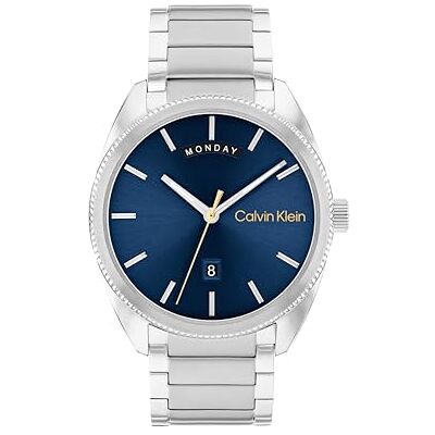 Calvin Kein Klein Analog Quarzuhr für Herren Kollektion Progress mit Silbernes Edelstahlarmband 25200446 Calvin Kein Klein Analog Quarzuhr für Herren Kollektion Progress mit Silbernes Edelstahlarmband 25200446