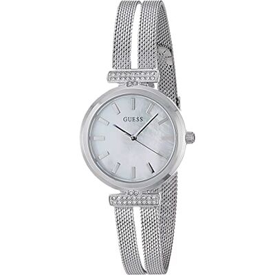 Guess Array Damen Armbanduhr, Edelstahl, 28 mm, Edelstahlarmband, Silber, 3 bar, Zifferblatt: Silber, Zirkonia, GW0471L1 Guess Array Damen Armbanduhr, Edelstahl, 28 mm, Edelstahlarmband, Silber, 3 bar, Zifferblatt: Silber, Zirkonia, GW0471L1