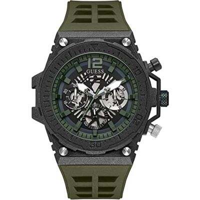 Guess Watches Exposure Herren Uhr analog Quarzwerk mit Silikon Armband GW0325G2 Guess Watches Exposure Herren Uhr analog Quarzwerk mit Silikon Armband GW0325G2