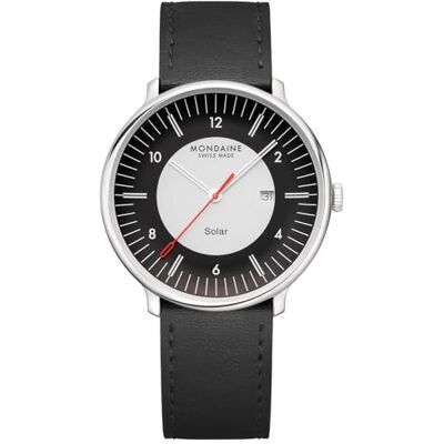 Mondaine Solaruhr, 41mm, Edelstahl, veganes Traubenlederarmband, Saphirglas, 5 ATM wasserdicht, nachhaltig – Schweizer Design mit Innovation Mondaine Solaruhr, 41mm, Edelstahl, veganes Traubenlederarmband, Saphirglas, 5 ATM wasserdicht, nachhaltig – Schweizer Design mit Innovation