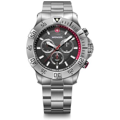 WENGER Herren Armbanduhr Seaforce Chronograph Ø 43 mm, Swiss Made, Analog Quarz, Wasserdicht bis 200 m WENGER Herren Armbanduhr Seaforce Chronograph Ø 43 mm, Swiss Made, Analog Quarz, Wasserdicht bis 200 m