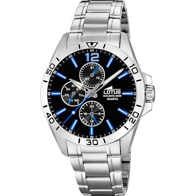 Lotus Herren Analog Uhr Edelstahl 316L Silber Quarz Mineralglas 5 ATM Wasserdicht Multifunktion 18812 Trendy Lotus Herren Analog Uhr Edelstahl 316L Silber Quarz Mineralglas 5 ATM Wasserdicht Multifunktion 18812 Trendy