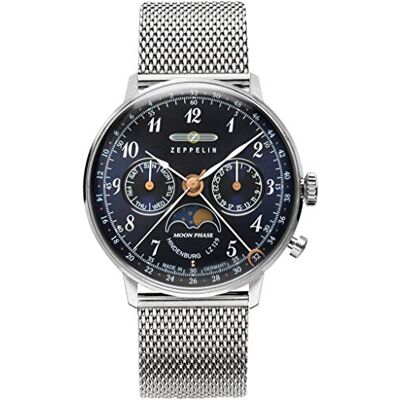 Zeppelin lz129 Hindenburg moonphase Damen Uhr analog Quarzwerk mit Edelstahl Armband 7037M-3 Zeppelin lz129 Hindenburg moonphase Damen Uhr analog Quarzwerk mit Edelstahl Armband 7037M-3