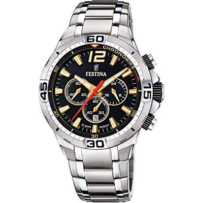 Festina Herren Analog Quarz Uhr mit Edelstahl Armband F20522/5 Silber/Schwarz Festina Herren Analog Quarz Uhr mit Edelstahl Armband F20522/5 Silber/Schwarz