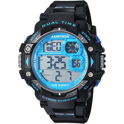 Armitron Sport Men's Digital Chronograph Resin Strap Watch, 40/8309 Black/Blue Armitron Sport Men's Digital Chronograph Resin Strap Watch, 40/8309 Black/Blue