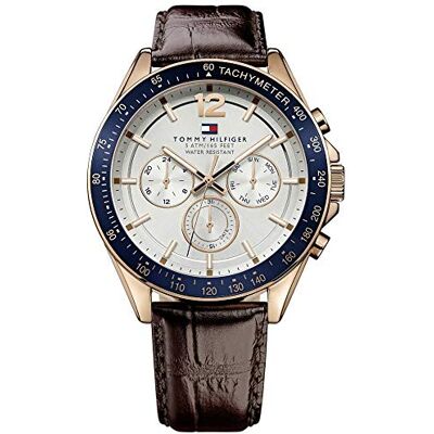 Tommy Hilfiger Multi Zifferblatt Quarz Uhr für Herren mit Braunes Lederarmband 1791118 Tommy Hilfiger Multi Zifferblatt Quarz Uhr für Herren mit Braunes Lederarmband 1791118