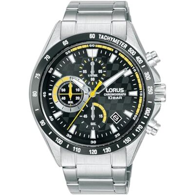 Lorus Herren Analog Quarz Uhr mit Metall Armband RM313JX9, Schwarz Lorus Herren Analog Quarz Uhr mit Metall Armband RM313JX9, Schwarz
