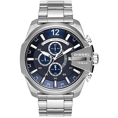 Diesel Mega Chief Uhr für Herren, Chronographenwerk mit Edelstahlarmband Diesel Mega Chief Uhr für Herren, Chronographenwerk mit Edelstahlarmband