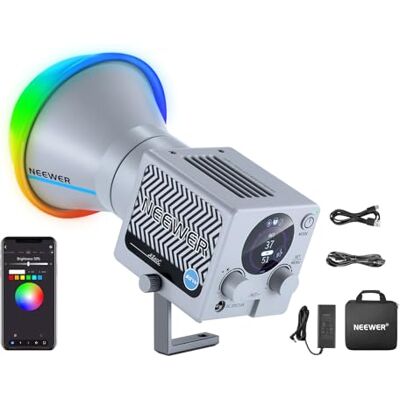 NEEWER 60W Tragbare RGB LED Videolicht Hand Fülllicht, APP/2.4G/Panel Steuerung 8700Lux/1m 2700-6500K CRI97+ COB Dauerlicht für Studiofotografie, Videoaufnahmen und Streaming, HS60C NEEWER 60W Tragbare RGB LED Videolicht Hand Fülllicht, APP/2.4G/Panel Steuerung 8700Lux/1m 2700-6500K CRI97+ COB Dauerlicht für Studiofotografie, Videoaufnahmen und Streaming, HS60C