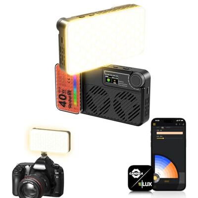 Rollei LUX Compact 40W RGB Led Videoleuchte mit Eingebautem Akku Rollei LUX Compact 40W RGB Led Videoleuchte mit Eingebautem Akku