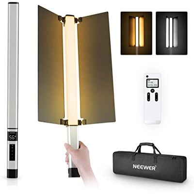 NEEWER CL124 PRO Handheld LED Leuchtstab, zweifarbiger Video Lichtstab mit 2,4G Steuerung, verbesserter 7,4V 3200mAh Akku, 1500Lux CRI97 + 3200K-5600K Fotoröhrenbeleuchtung mit Metall Barndoor NEEWER CL124 PRO Handheld LED Leuchtstab, zweifarbiger Video Lichtstab mit 2,4G Steuerung, verbesserter 7,4V 3200mAh Akku, 1500Lux CRI97 + 3200K-5600K Fotoröhrenbeleuchtung mit Metall Barndoor