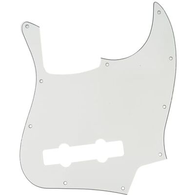 Musiclily Pro 5-Saiter 10 Löcher J Bass Pickguard JB-style Schlagbrett für Fender Mexican Jazz Bass,3 lagig Pergament Musiclily Pro 5-Saiter 10 Löcher J Bass Pickguard JB-style Schlagbrett für Fender Mexican Jazz Bass,3 lagig Pergament