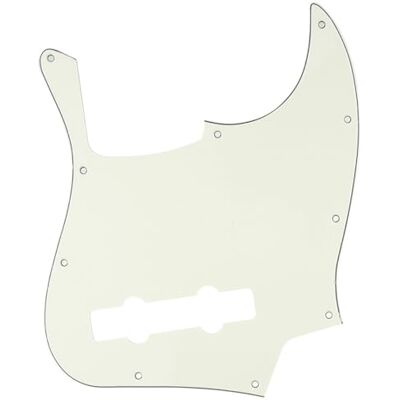 Musiclily Pro 5-Saiter 10 Löcher J Bass Pickguard JB-style Schlagbrett für Fender Mexican Jazz Bass,3 lagig Elfenbein Musiclily Pro 5-Saiter 10 Löcher J Bass Pickguard JB-style Schlagbrett für Fender Mexican Jazz Bass,3 lagig Elfenbein