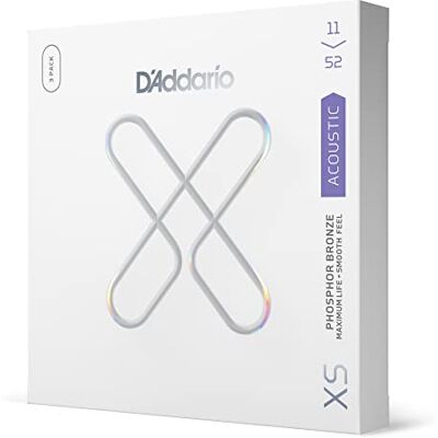 D'Addario XS Phosphor Bronze Beschichtete Akustikgitarrensaiten 11-52, 3 Sätze D'Addario XS Phosphor Bronze Beschichtete Akustikgitarrensaiten 11-52, 3 Sätze
